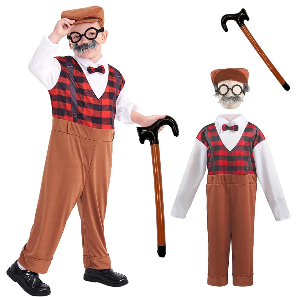 Amazon.co.jp: [HarnyLoom] おじいさん コスプレ 子供用 衣装